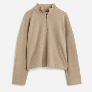 Madewell Quarter-Zip Pullover Top- Faded Birch